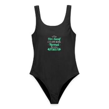 Je suis un Père-Suasif /Humour Papa / humour père - Maillot de bain femme - noir - Devant - AI Model Female 172 light (172cm)