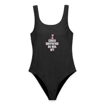 Facilement distrait par Nail Art Nail Tech - Maillot de bain femme - noir - Devant - AI Model Female 172 light (172cm)