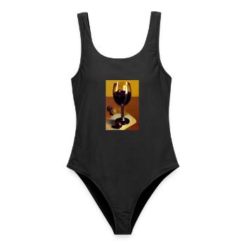 Buveurs de vin - Maillot de bain femme - noir - Devant - AI Model Female 172 light (172cm)