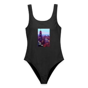 Horizon de la ville de New York - Maillot de bain femme - noir - Devant - AI Model Female 172 light (172cm)