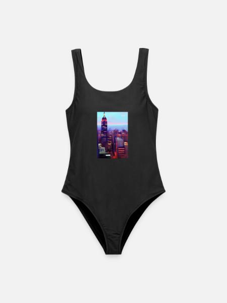 New York City Skyline - Frauen Badeanzug - Schwarz