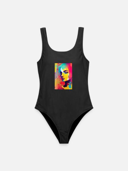 Abstrakte Kunst - Frauen Badeanzug - Schwarz