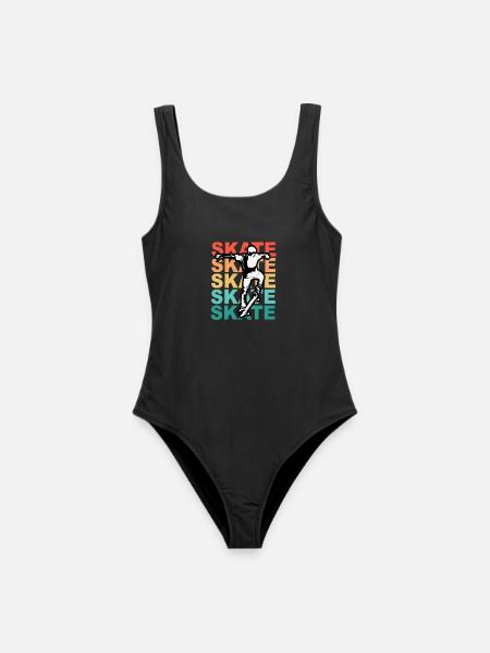 Skateboarding Cool Skater Boy Bunt - Frauen Badeanzug - Schwarz