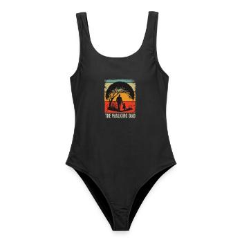 Le père qui marche. Fête des pères - Maillot de bain femme - noir - Devant - AI Model Female 172 light (172cm)