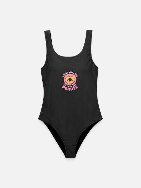 Lustige Donuts Food Workout Zitat - Frauen Badeanzug - Schwarz
