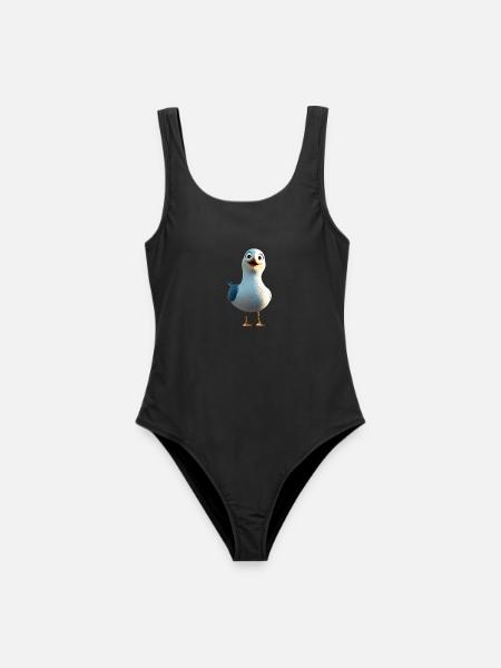 Möwe Strand Meer Nordsee Ostsee Silbermöwe Möwen - Frauen Badeanzug - Schwarz
