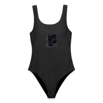 Panthère Léopard Grand Chat Mignon Gros Chat Panter - Maillot de bain femme - noir - Devant - AI Model Female 172 light (172cm)