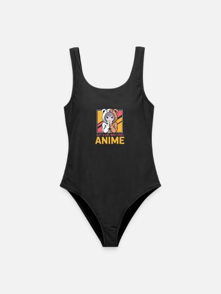 Ein Mädchen liebt Anime - just a girl - Frauen Badeanzug - Schwarz