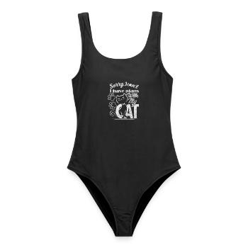 Désolé, je ne peux pas, j’ai des plans avec mon chat - Maillot de bain femme - noir - Devant - AI Model Female 172 light (172cm)