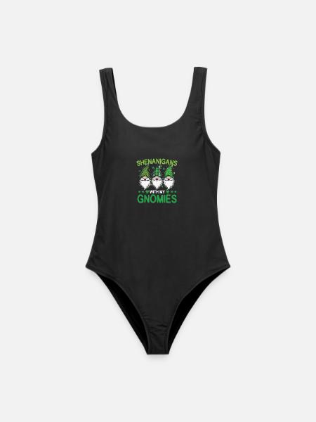 Streiche mit meinen Gnomen St. Patrick's - Frauen Badeanzug - Schwarz