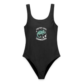 Chameleon Sayings Funny Chameleons Gift - Women's Swimsuit - black - Front - AI Model Female 172 light (172cm)