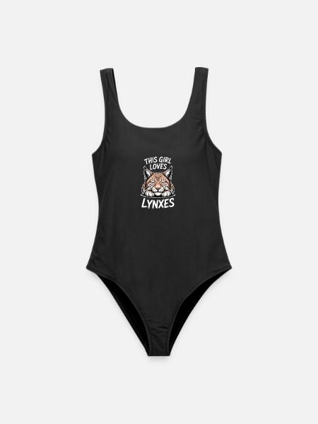 Luchs Sprüche Luchse Mädchen Lustig Luchs Geschenk - Frauen Badeanzug - Schwarz