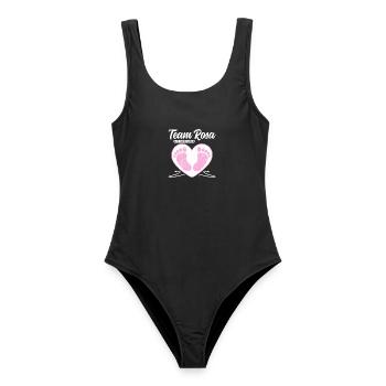 Team Rosa hat gewonnen - Geschlecht Mitteilen - Frauen Badeanzug - Schwarz - Vorne - AI Model Female 172 light (172cm)