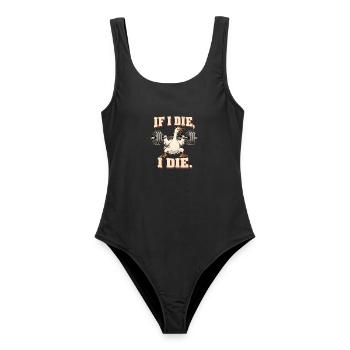 Gym Gans – If I Die, I Die Gewichtheben - Frauen Badeanzug - Schwarz - Vorne - AI Model Female 172 light (172cm)