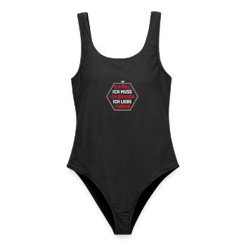 Turnen Mädchen Gymnastik Turnanzug Turnerin - Frauen Badeanzug - Schwarz - Vorne - AI Model Female 172 light (172cm)