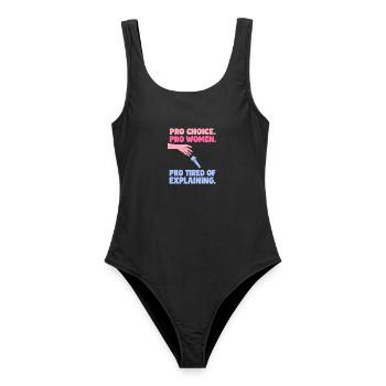 Pro Choice Pro Women Pro Tired Of Explaining - Frauen Badeanzug - Schwarz - Vorne - AI Model Female 172 light (172cm)