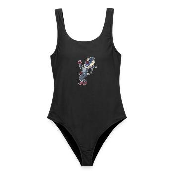 Paviane Affe Tier - Frauen Badeanzug - Schwarz - Vorne - AI Model Female 172 light (172cm)