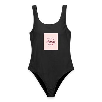 Montag Liebe - Frauen Badeanzug - Schwarz - Vorne - AI Model Female 172 light (172cm)