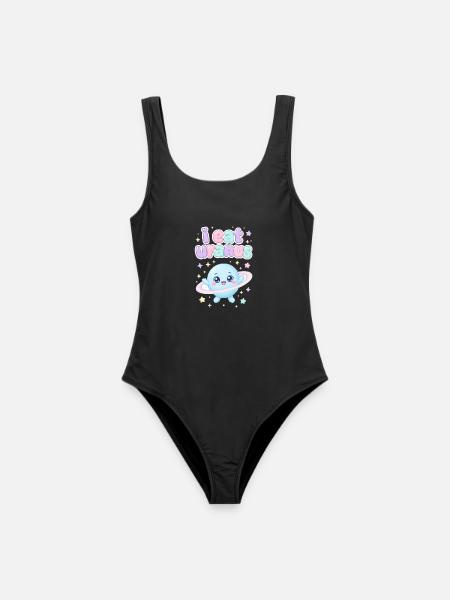 I eat Uranus – kawaii Planet - Frauen Badeanzug - Schwarz
