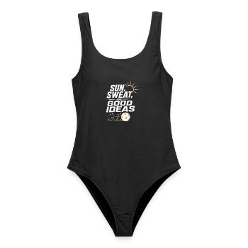 Soleil, sueur et bonnes idées - Maillot de bain femme - noir - Devant - AI Model Female 172 light (172cm)