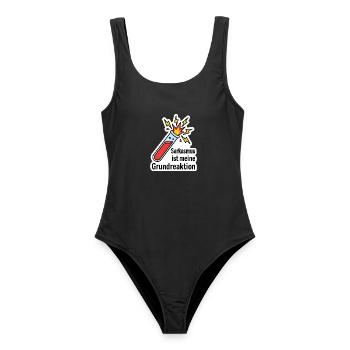 Chemie Sarkasmus Grundreaktion Labor T-Shirt - Frauen Badeanzug - Schwarz - Vorne - AI Model Female 172 light (172cm)