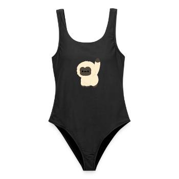 Kawaii Gibbon - Frauen Badeanzug - Schwarz - Vorne - AI Model Female 172 light (172cm)
