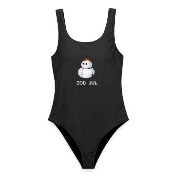Gothic Schneemann God Jul - Schwedisch - Frauen Badeanzug - Schwarz - Vorne - AI Model Female 172 light (172cm)