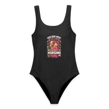 Mach Platz ich Bin Hobby Horsing Girl Embarrassing - Frauen Badeanzug - Schwarz - Vorne - AI Model Female 172 light (172cm)