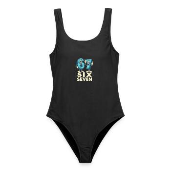 US Flag 67 Memes Six Seven - Maillot de bain femme - noir - Devant - AI Model Female 172 light (172cm)