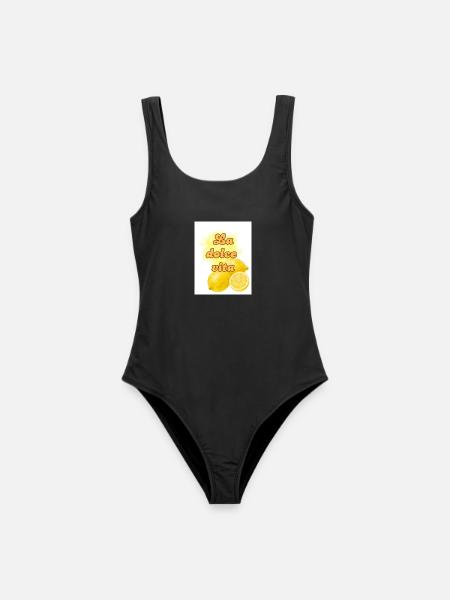Zitrus Lebensfreude Design - Frauen Badeanzug - Schwarz
