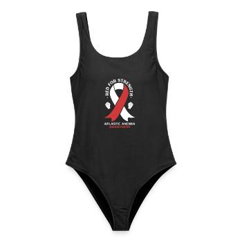 Aplastische Anämie Awareness - Rot für Stärke - Frauen Badeanzug - Schwarz - Vorne - AI Model Female 172 light (172cm)