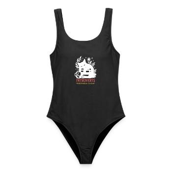 Introvertierter Botanischer Club - Frauen Badeanzug - Schwarz - Vorne - AI Model Female 172 light (172cm)