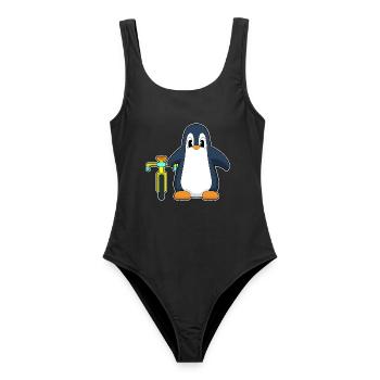 Vélo pingouin - Maillot de bain femme - noir - Devant - AI Model Female 172 light (172cm)