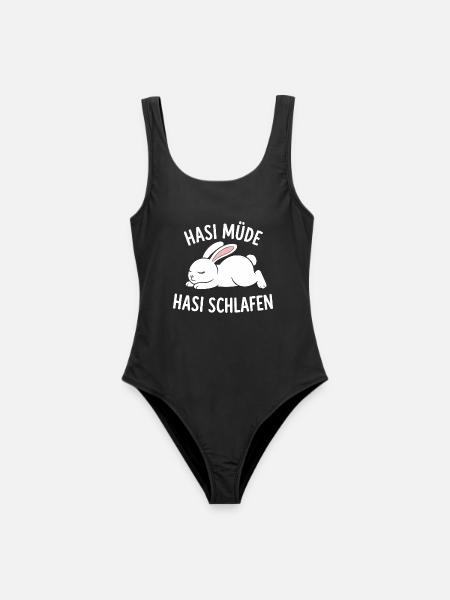 Hasi Müde Hasi Schlafen Niedlicher Hase - Frauen Badeanzug - Schwarz