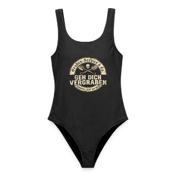 Va enterrer ton Grave Service Humour - Maillot de bain femme - noir - Devant - AI Model Female 172 light (172cm)
