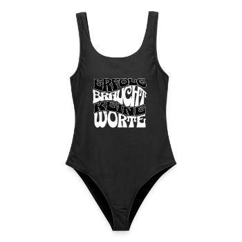Erfolg braucht keine Worte Graffiti Wordart l - Frauen Badeanzug - Schwarz - Vorne - AI Model Female 172 light (172cm)