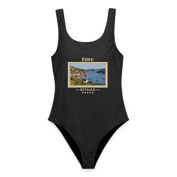 Irland Kinsale Vintage Reisemarke - Frauen Badeanzug - Schwarz - Vorne - AI Model Female 172 light (172cm)