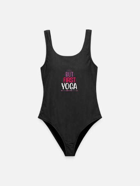 Aber zuerst Yoga - Frauen Badeanzug - Schwarz