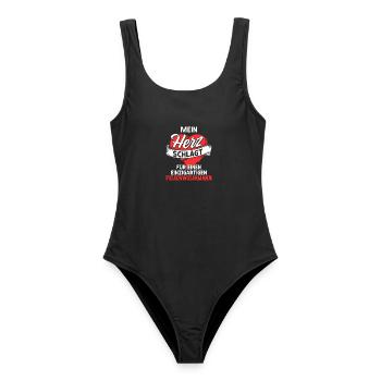 Battements de cœur pour un pompier - Maillot de bain femme - noir - Devant - AI Model Female 172 light (172cm)