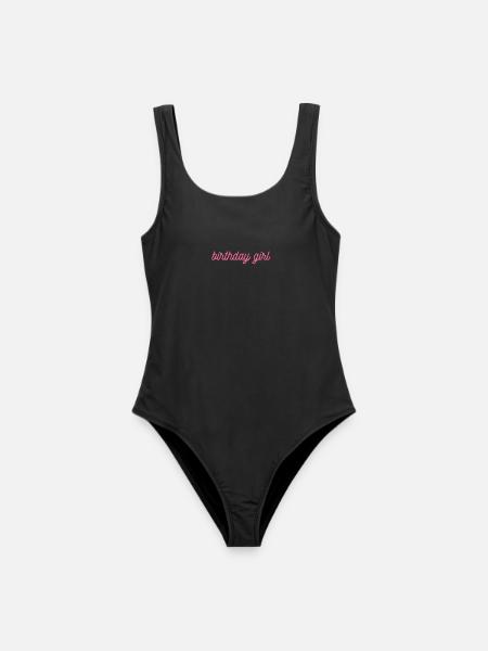 Birthday Girl in rosa Schrift - Girlie & Feminin - Frauen Badeanzug - Schwarz