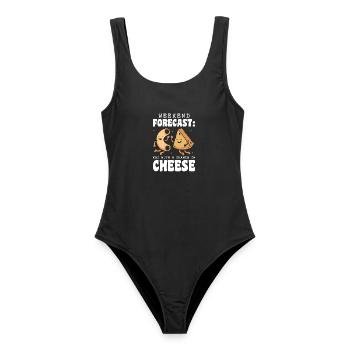 Makkaroni und Käse Mac and Cheese - Frauen Badeanzug - Schwarz - Vorne - AI Model Female 172 light (172cm)