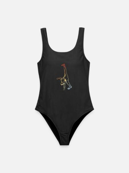 B-Boy Vintage Look - Frauen Badeanzug - Schwarz