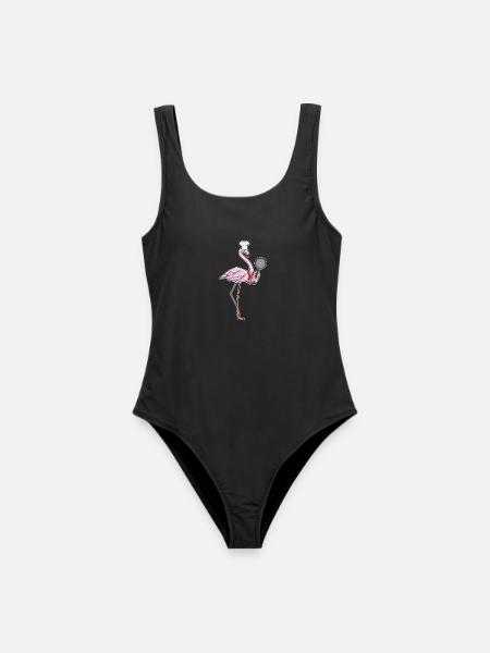 Flamingo Koch Pfanne Kochen - Frauen Badeanzug - Schwarz