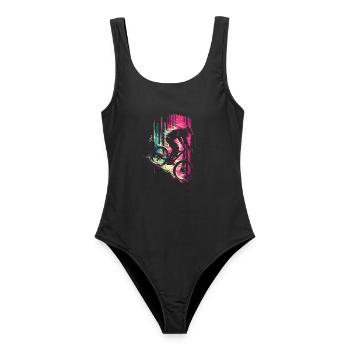 Amateurs de vélo de montagne des années 90 - Maillot de bain femme - noir - Devant - AI Model Female 172 light (172cm)