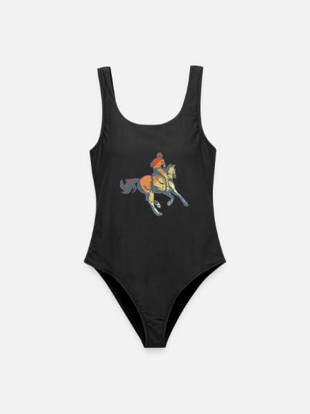 Reitsport - Frauen Badeanzug - Schwarz