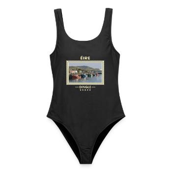 Irland Dingle Vintage Reisemarke - Frauen Badeanzug - Schwarz - Vorne - AI Model Female 172 light (172cm)