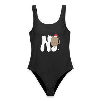 no face cat ugly sweater - Frauen Badeanzug - Schwarz - Vorne - AI Model Female 172 light (172cm)