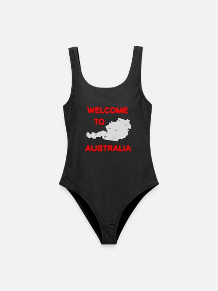 Willkommensdesign Österreich und Australien - Frauen Badeanzug - Schwarz