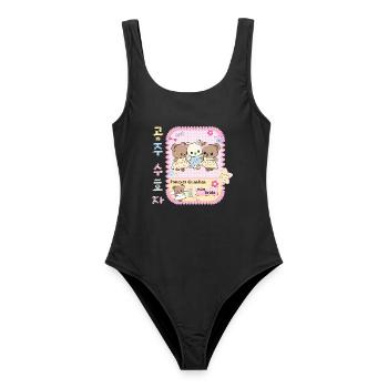 Junggesellinnenabschied Team Junggesellinnenabschied Kawaii koreanischer K-Pop - Frauen Badeanzug - Schwarz - Vorne - AI Model Female 172 light (172cm)