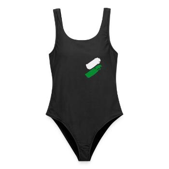 Steiermark Flagge - Frauen Badeanzug - Schwarz - Vorne - AI Model Female 172 light (172cm)